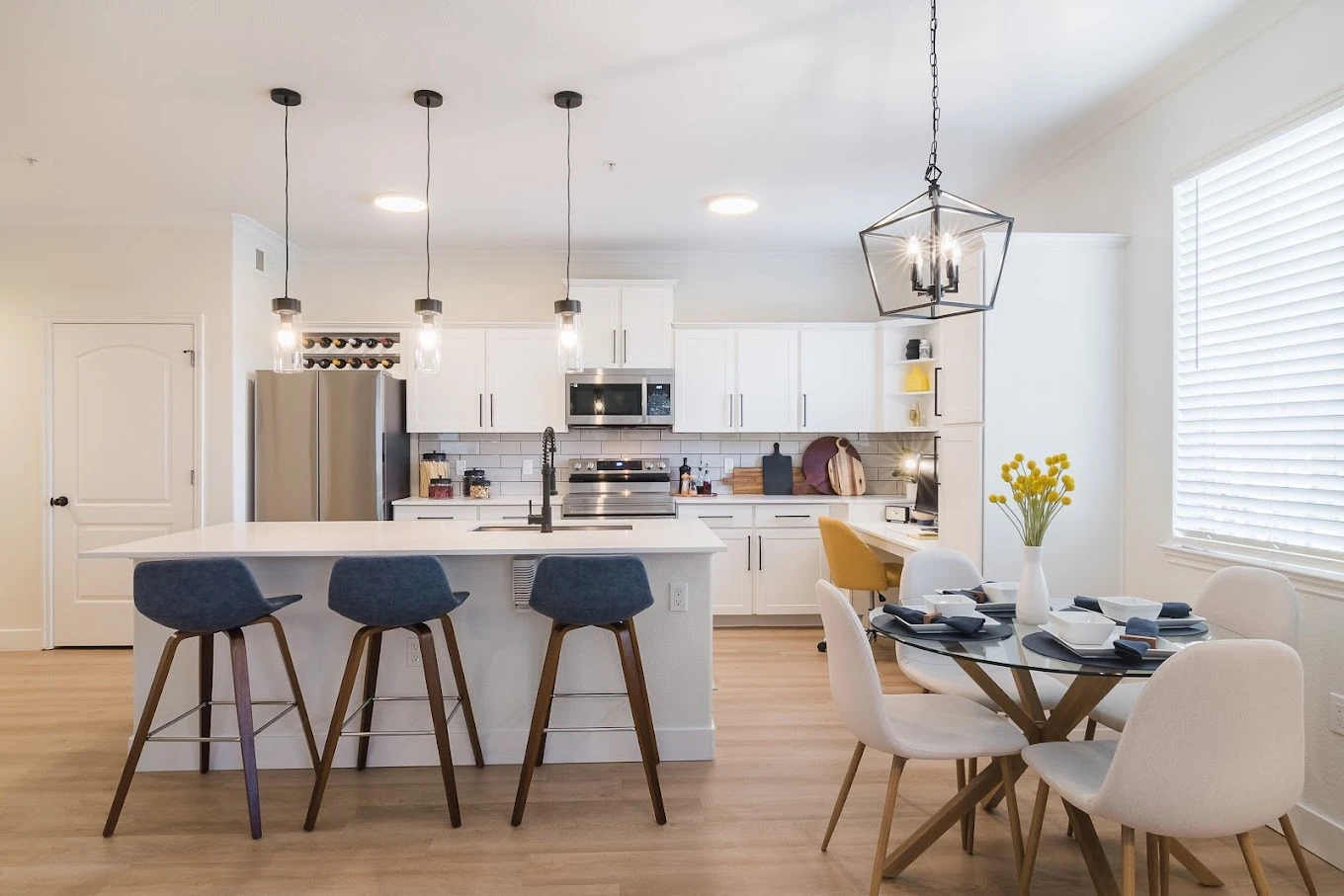 Bright dining area with natural light