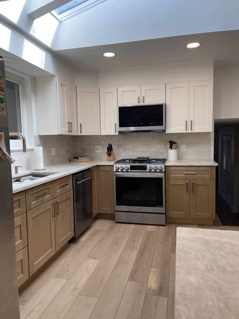 Modern kitchen with skylight