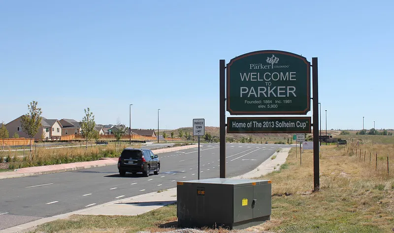 Entrance sign for Parker, Colorado